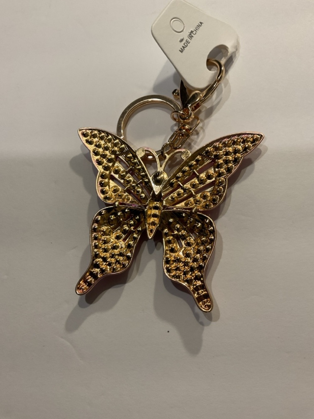 Pink Crystal Butterfly Keychain - Picture 5 of 5